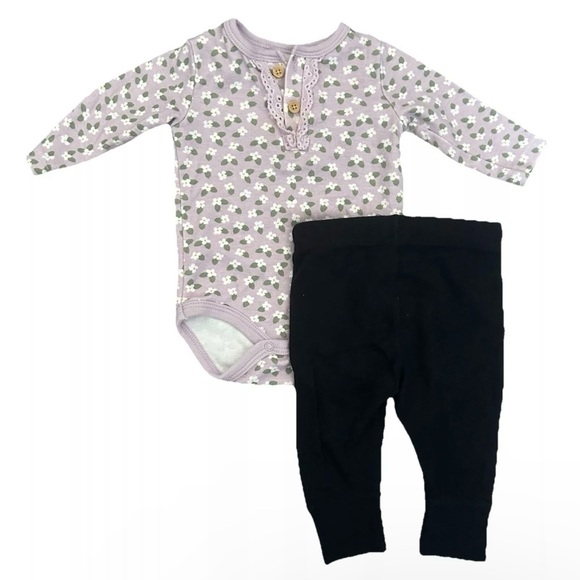 Lot Of 7 Baby Girl Pants Body Suits Size 0-3 Months - Picture 5 of 6